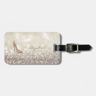 Moderne Elegante Weibliche, Glitzernde, Absätze Gepäckanhänger