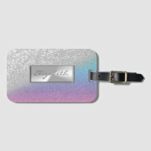 Moderne Elegante Weibliche Glitzernde Bokeh Ombre, Gepäckanhänger