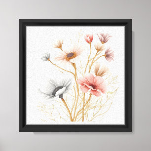 Moderne elegante weiche Blumengestaltung Leinwanddruck