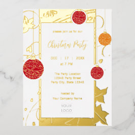 Moderne Elegante Weihnachten Folie Einladungspostkarte