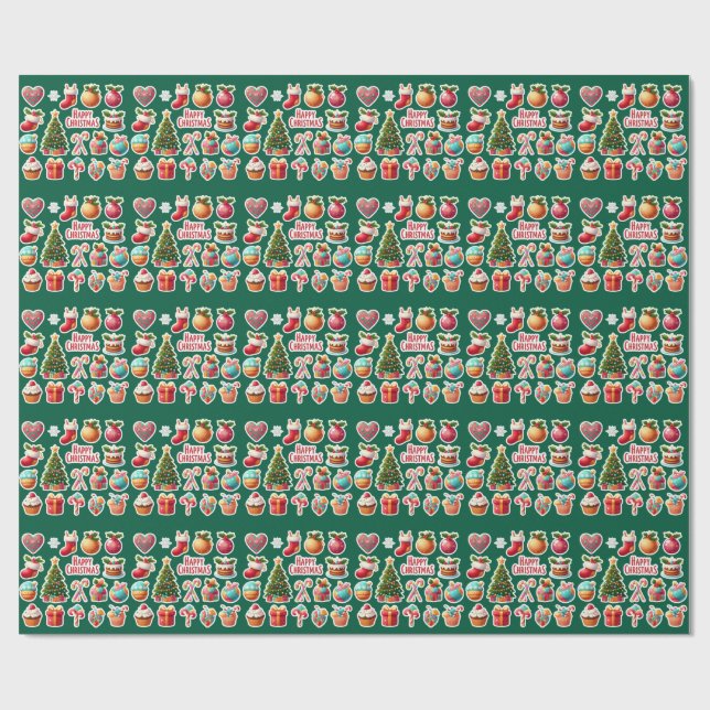 Moderne elegante Weihnachten  Geschenkpapier (Flach)