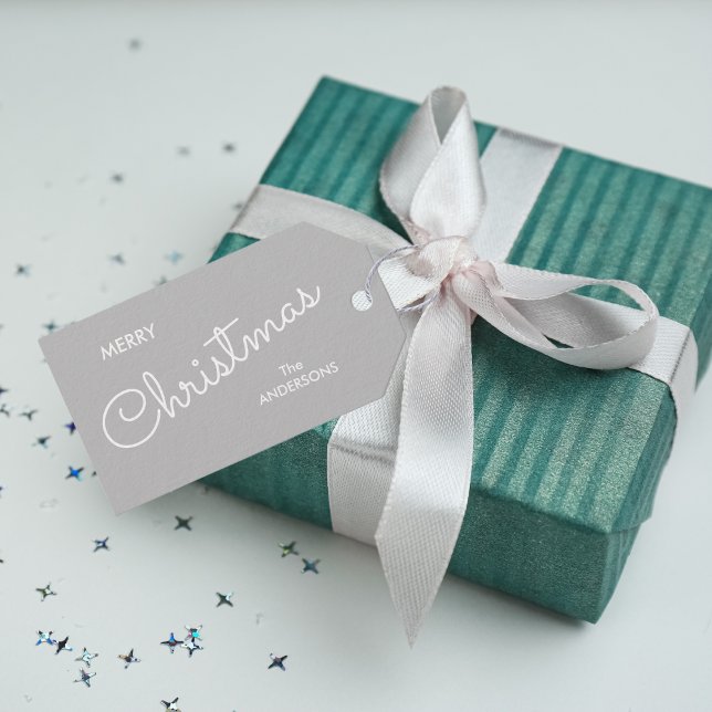 Moderne Elegante Weihnachten | Grau Geschenkanhänger (Modern Elegant Christmas | Gray Gift Tags)