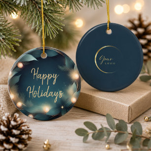 Moderne elegante Weihnachts-Logo-Verzierung Keramik Ornament