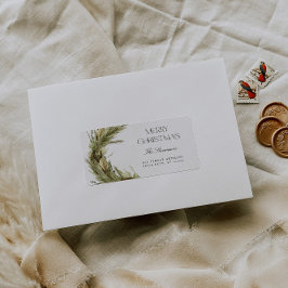 Moderne elegante Weihnachtskranz-Rücksendeadresse Adressaufkleber