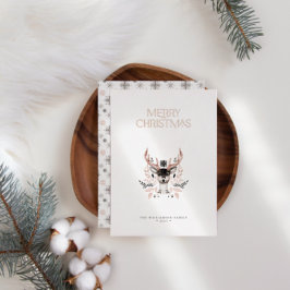 Moderne Elegante Weihnachtsreise Rose Foil Non Fot Folieneinladung