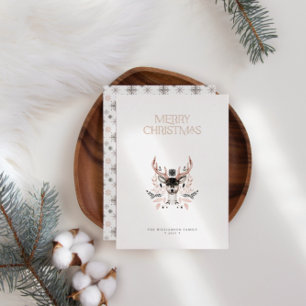 Moderne Elegante Weihnachtsreise Rose Foil Non Fot Folieneinladung