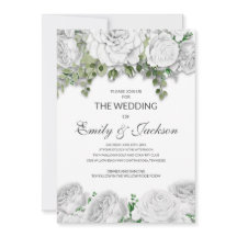 Moderne elegante weiße Blumenhochzeit