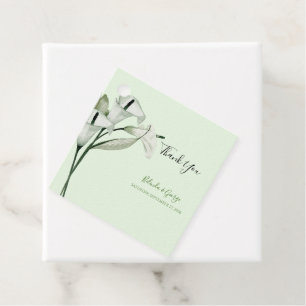 Moderne elegante weiße Calla-Lilien-Hochzeit Geschenkanhänger