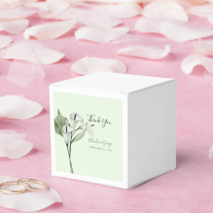 Moderne elegante weiße Calla-Lilien-Hochzeit Geschenkschachtel
