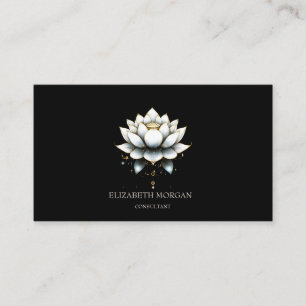 Moderne elegante weiße Lotus Visitenkarte