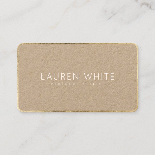 Moderne elegante, weiße minimalistische, goldene K Visitenkarte (Vorderseite)