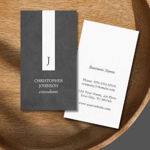 Moderne elegante weiße Streifen-Monogramm-Berater Visitenkarte