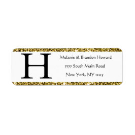 Moderne elegante White-Gold-Monogram-Erstrückgabe