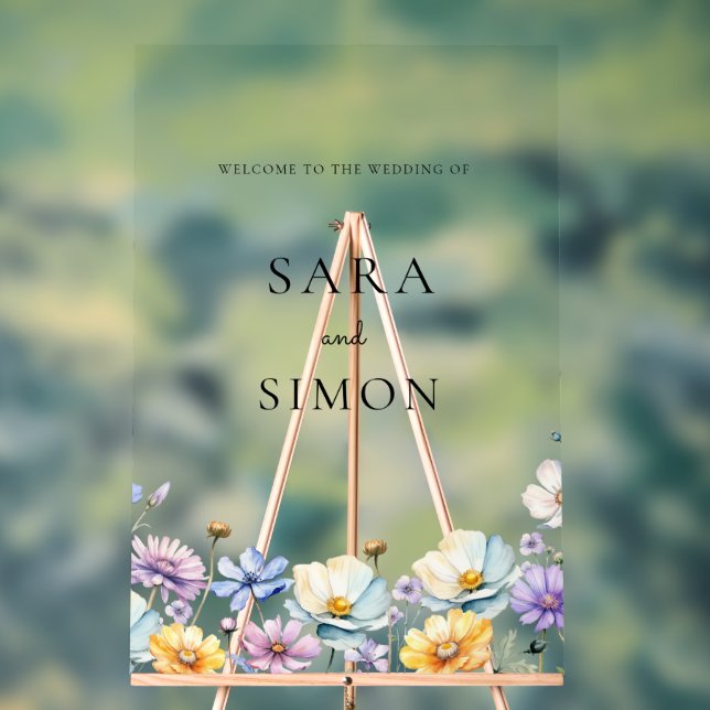 Moderne, elegante Wildblume Acrylschild (Neutral)