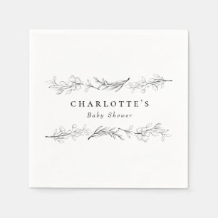 Moderne Elegante Wildblume Floral Baby Dusche Serviette