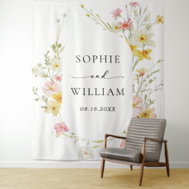 Moderne Elegante Wildblume Frühjahrssommer Hochzei Wandteppich