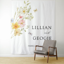 Moderne Elegante Wildblume Frühjahrssommer Hochzei Wandteppich