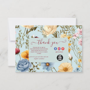 Moderne Elegante Wildblumen Dankeskarte