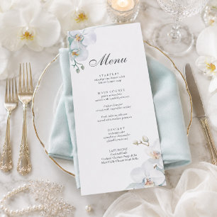 Moderne elegante wilde Orchideen-Hochzeit Menükarte