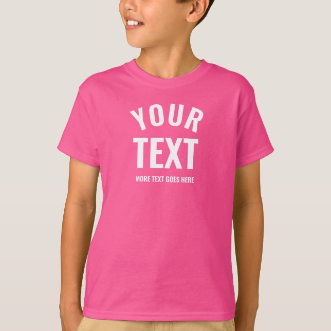 Moderne elegante Wow Pink Template Kinder Jungs Be T-Shirt (Vorderseite)