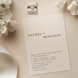 Moderne Elegante zeitlose Minimalistische Klassik Acryleinladungen