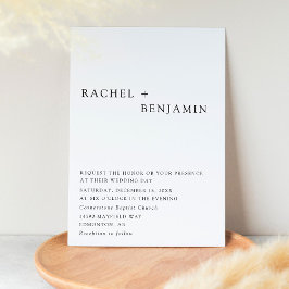 Moderne Elegante zeitlose Minimalistische Klassik Einladung