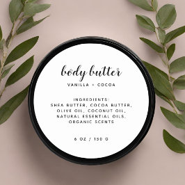 Moderne, elegante Zutaten aus Weiß Runder Aufkleber