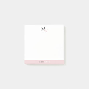 Moderne elegante zweifarbige Monogramm Post-it Klebezettel