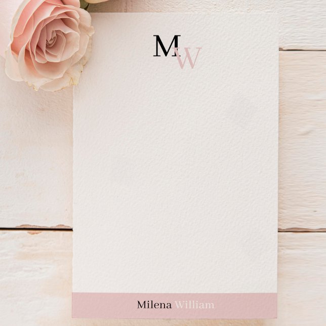 Moderne elegante zweiteilige monogrammierte briefpapier (Von Creator hochgeladen)