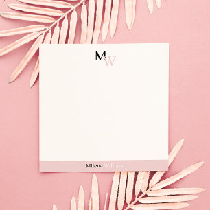 Moderne elegante zweiteilige monogrammierte mitteilungskarte