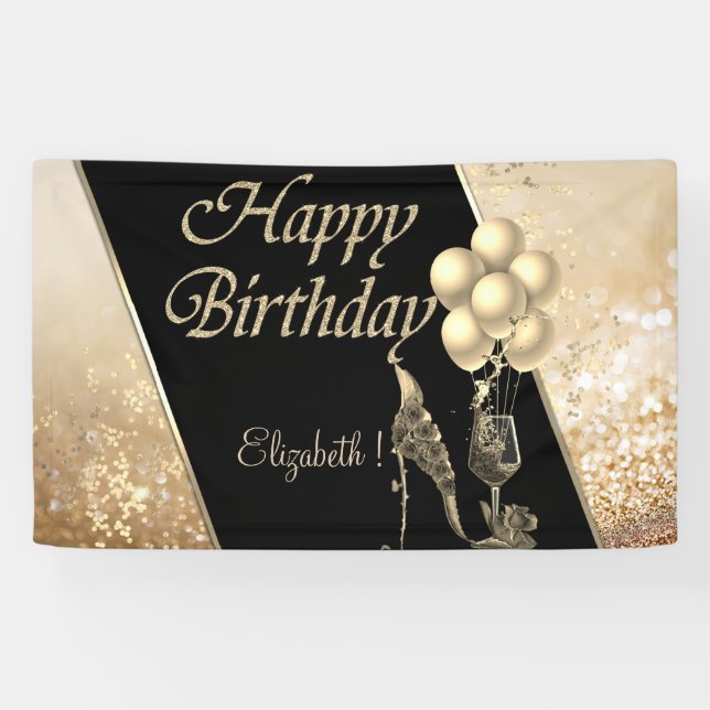 Moderne Eleganten, Ballons, Glas, Blume mit hoher  Banner (Horizontal)