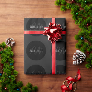 Moderne Elegantenbezeichnung & Monogramm   Dunkelg Geschenkpapier