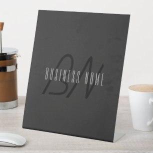 Moderne Elegantenbezeichnung & Monogramm Dunkelg Sockelschild