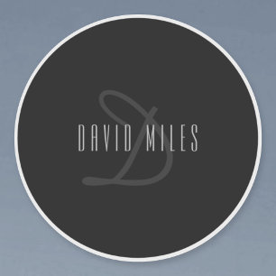 Moderne Elegantenbezeichnung & Monogramm   Transpa Aufkleber