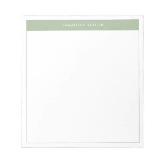 Moderne Elegantsage Green Einfache Grenze Name Notizblock