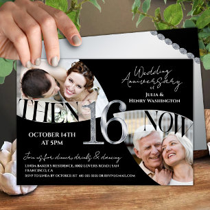 Moderne Eleganz 16. Hochzeitstag Einladung