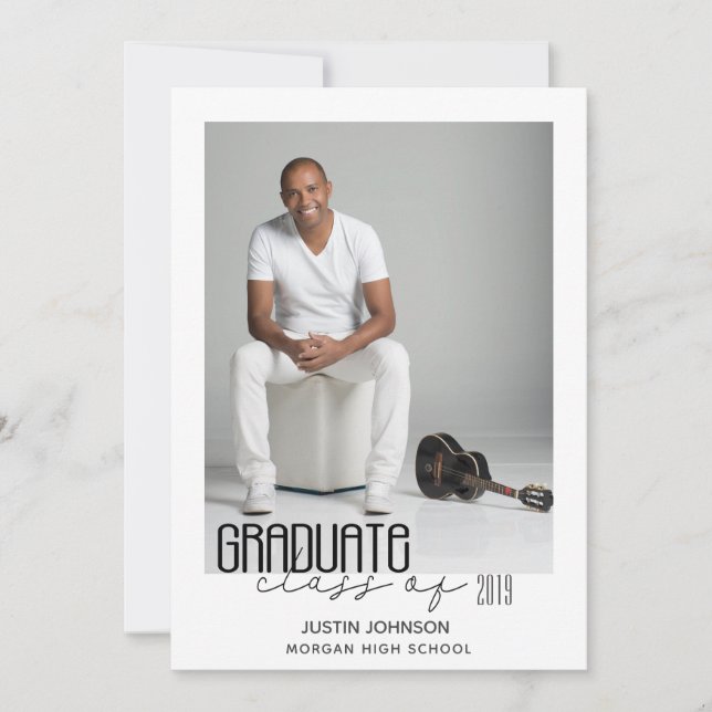 Moderne Eleganz ⎢ Abschluss Fotokarte Feiertagskarte (Vorderseite)