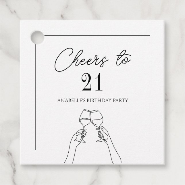 Moderne Eleganz bis zum 21. Geburtstag Geschenkanhänger (Vorderseite)