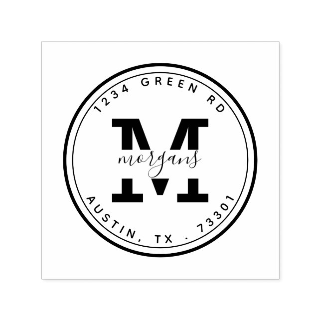 Moderne Eleganz | Briefmarke aus selbstfarbenem Ka Permastempel (Design)