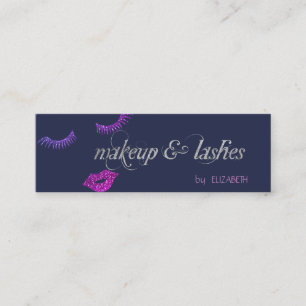 Moderne Eleganz   Glitzernde Lippen, Wimpern, Make Mini Visitenkarte