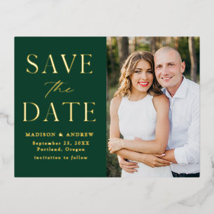 Moderne Eleganz Hochzeit - Save the Date Folie Einladungspostkarte