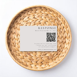 Moderne Eleganz Hochzeits-RSVP-QR-Code-Karte RSVP Karte