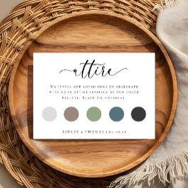 Moderne Eleganz Hochzeitskleidung Farbpalette Begleitkarte