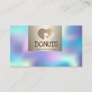 Moderne Eleganz, Holografisch, Donuts, Bäckerei Visitenkarte