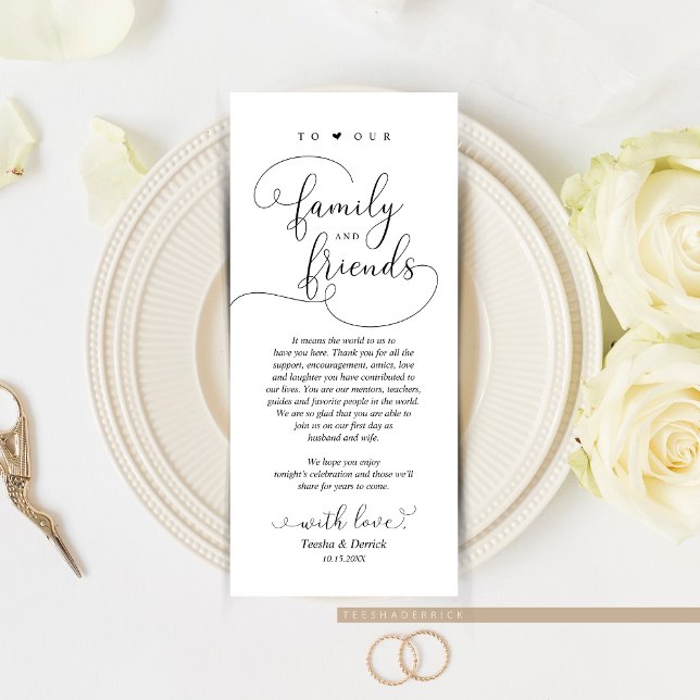 Moderne Eleganz, Platzierung Dankeschön Karte (Wedding Dinner or Elopement Brunch Place Setting Thank You Card, In Modern Romantic themed.)