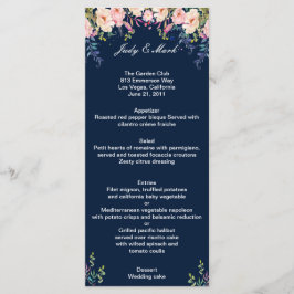 Moderne Eleganz Rosa Botanische Hochzeit mit flora Menükarte