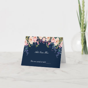Moderne Eleganz Rosa Florale Tischplatzkarte Karte