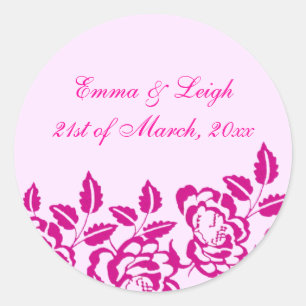 Moderne Eleganz Rosa Rosen Umschlag Aufkleber