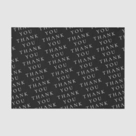 Moderne Eleganz Schwarz-weiß Danke Custom Seidenpapier