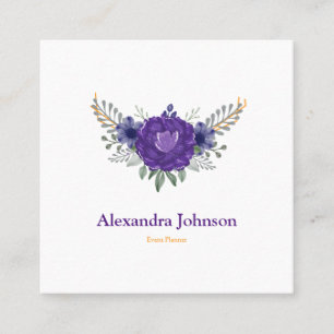 Moderne Eleganz Wasserfarben Personalisiert Quadratische Visitenkarte